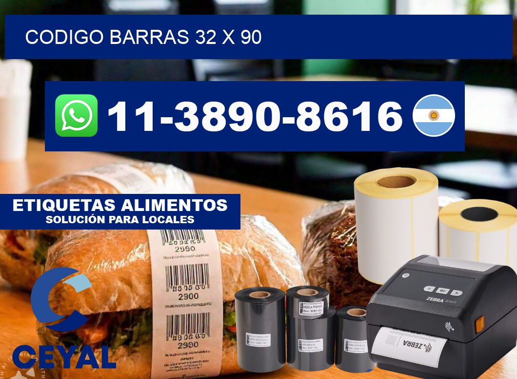 Codigo barras 32 x 90