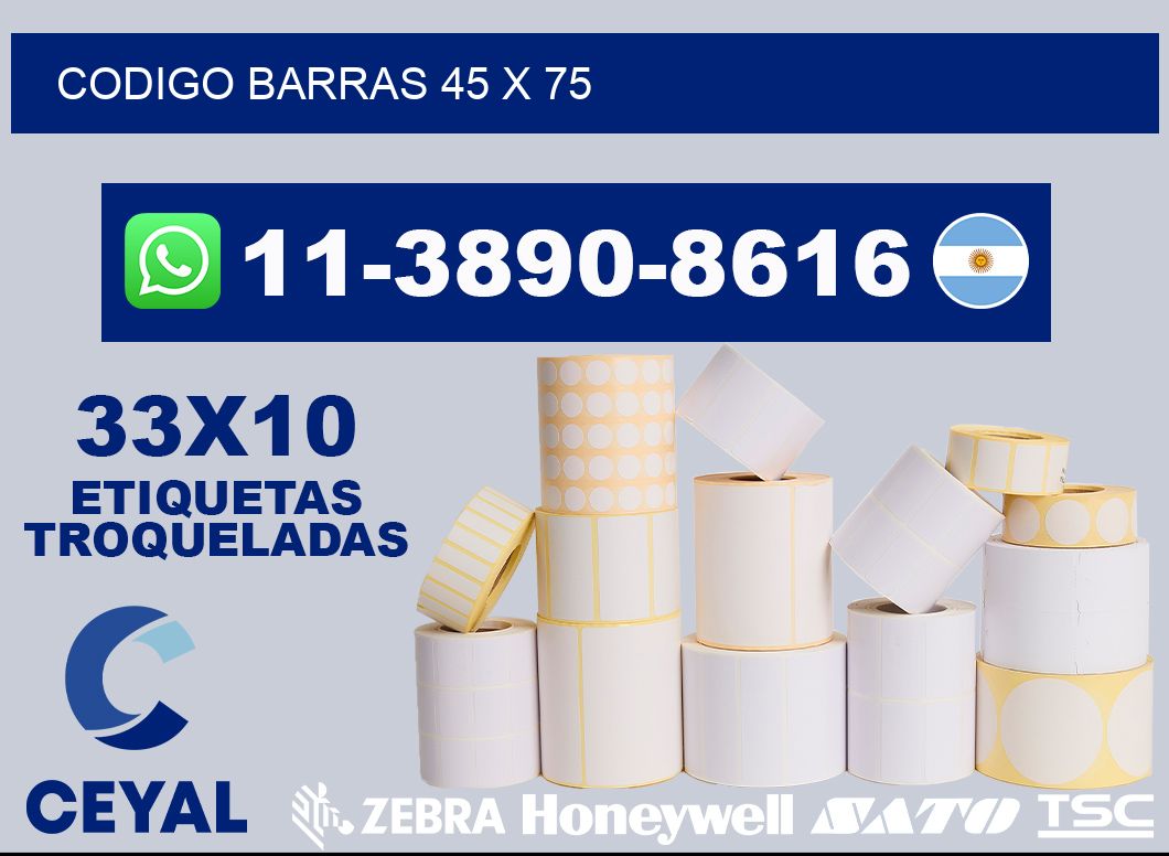 Codigo barras 45 x 75