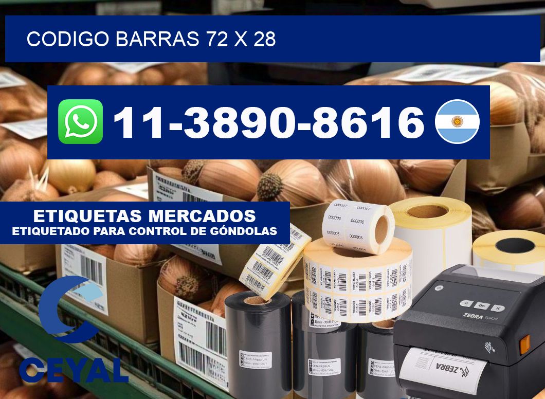 Codigo barras 72 x 28