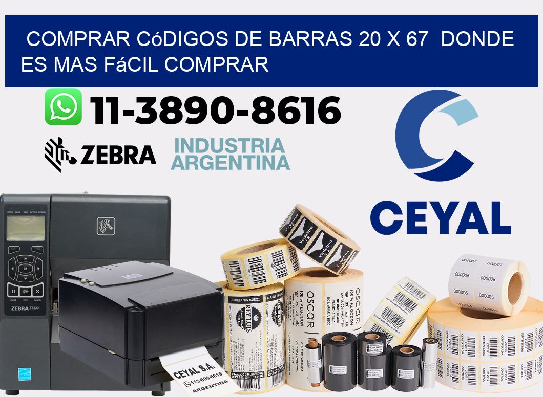 Comprar códigos de barras 20 x 67  Donde es mas fácil comprar