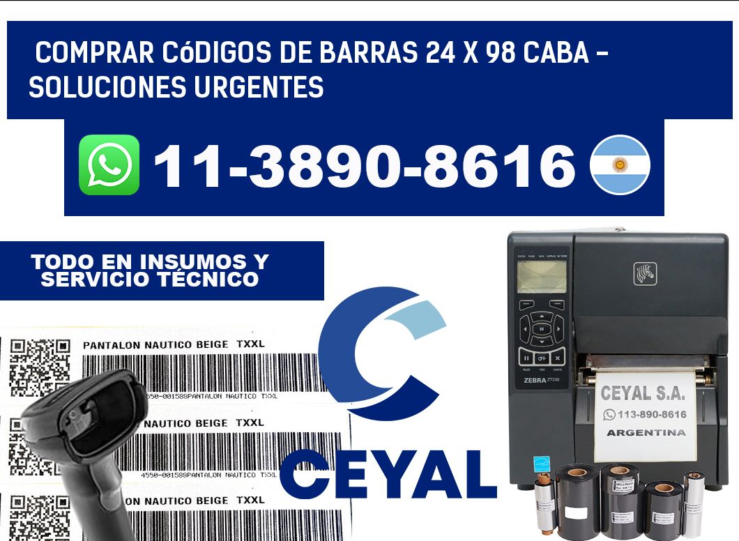 Comprar códigos de barras 24 x 98 CABA - soluciones urgentes