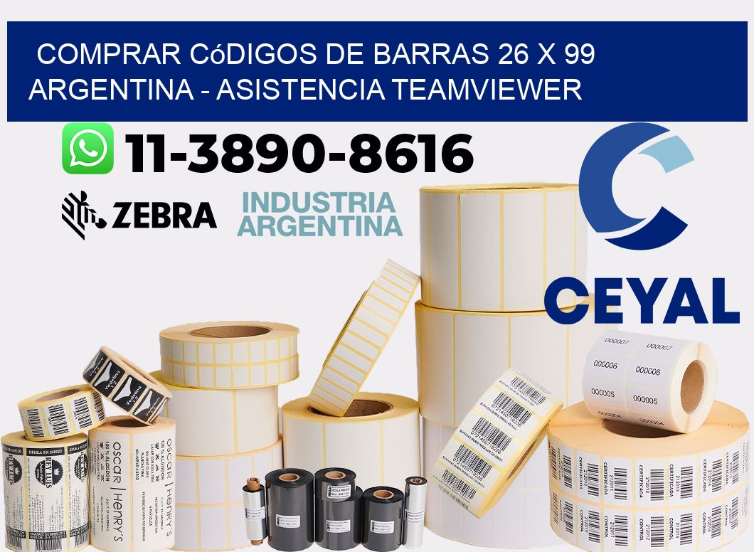 Comprar códigos de barras 26 x 99 argentina - asistencia teamviewer