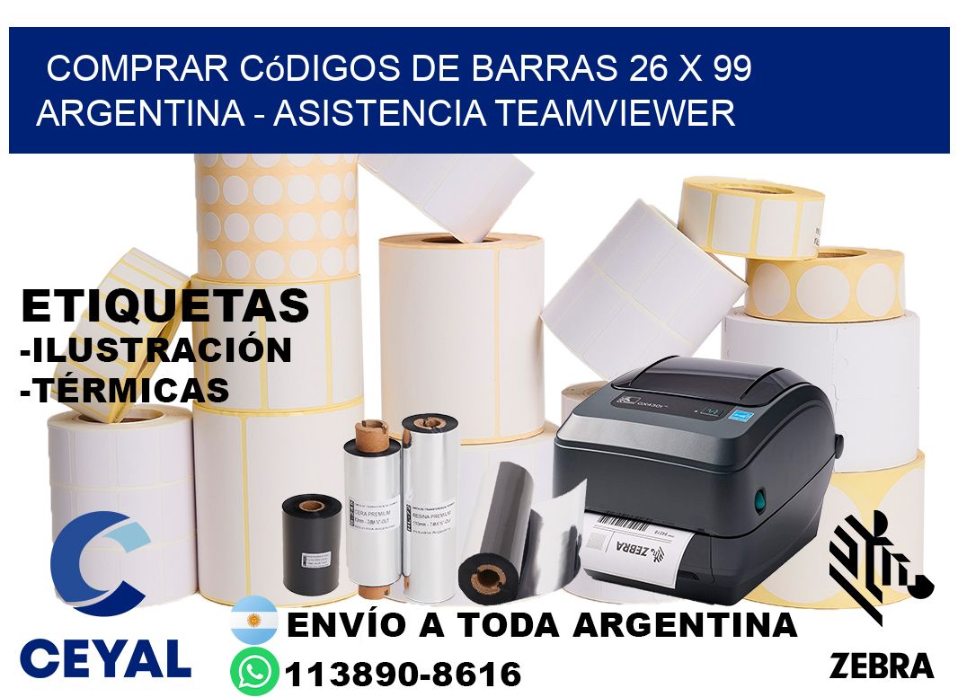 Comprar códigos de barras 26 x 99 argentina - asistencia teamviewer