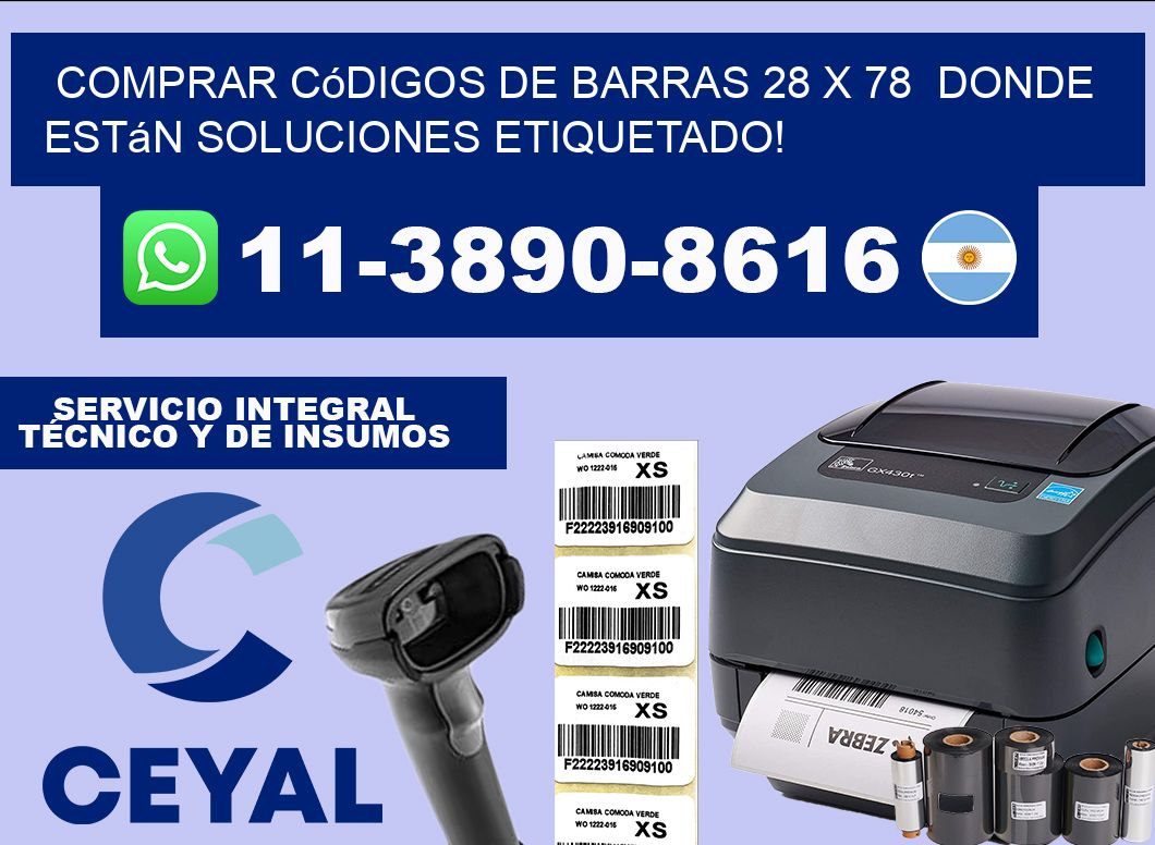 Comprar códigos de barras 28 x 78  donde están soluciones etiquetado!