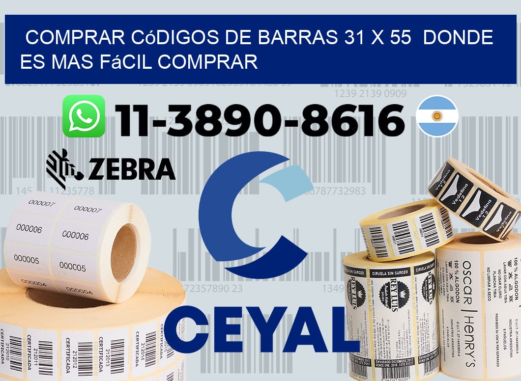 Comprar códigos de barras 31 x 55  Donde es mas fácil comprar