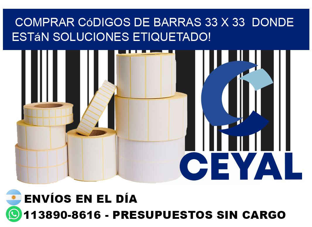 Comprar códigos de barras 33 x 33  donde están soluciones etiquetado!