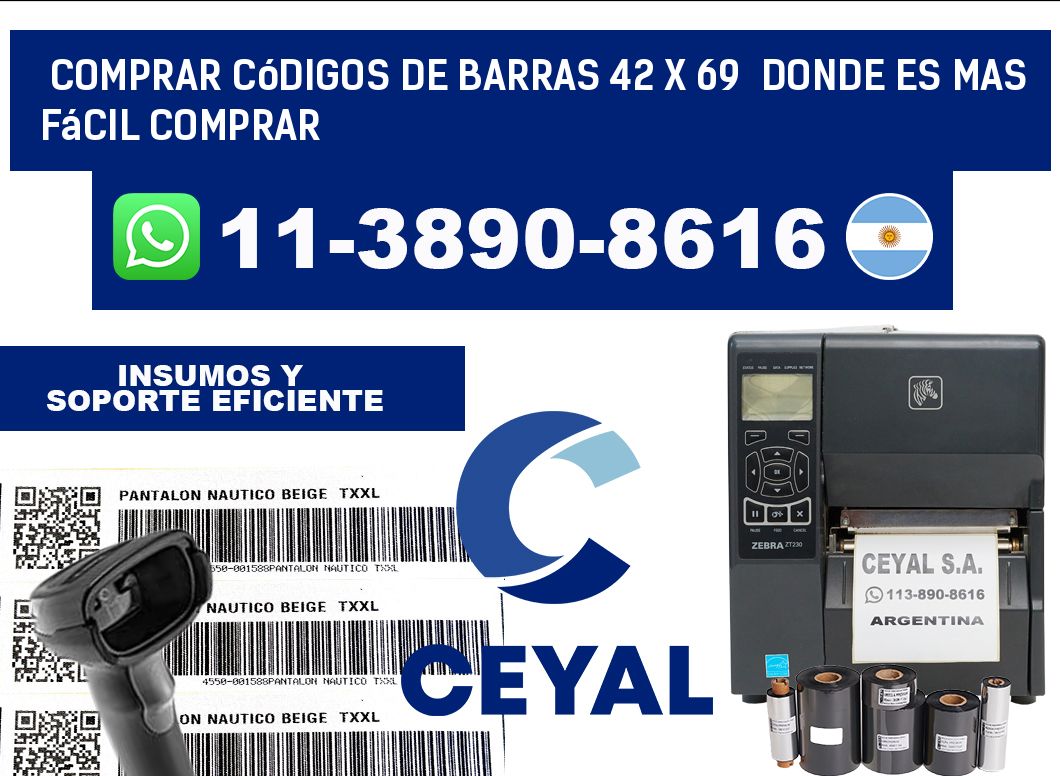 Comprar códigos de barras 42 x 69  Donde es mas fácil comprar