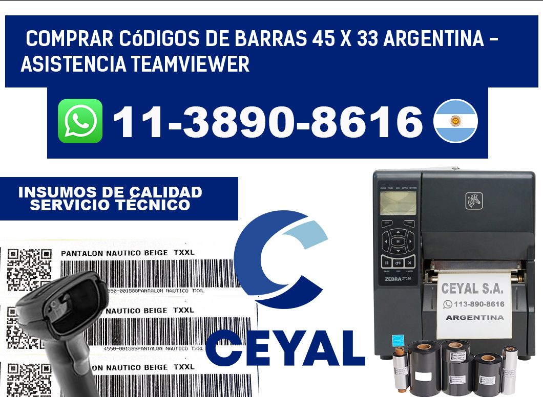 Comprar códigos de barras 45 x 33 argentina - asistencia teamviewer