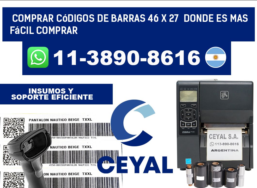 Comprar códigos de barras 46 x 27 Donde es mas fácil comprar