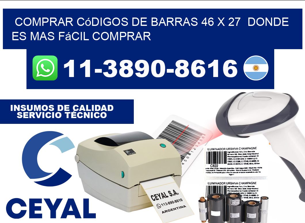 Comprar códigos de barras 46 x 27 Donde es mas fácil comprar