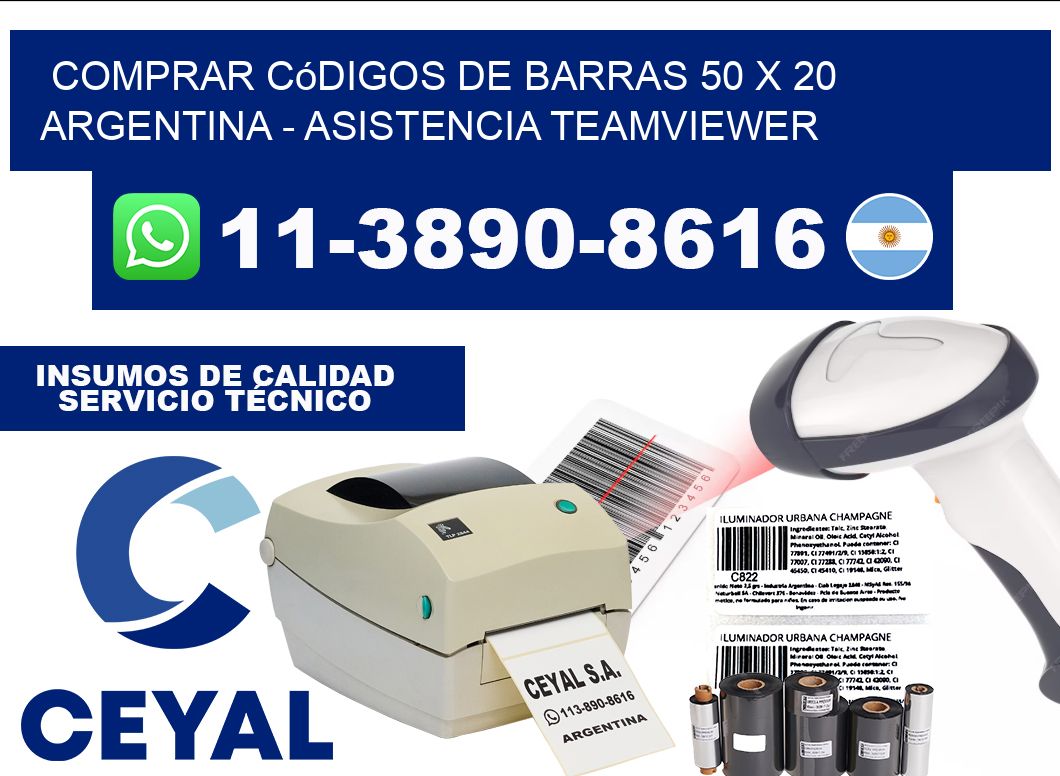Comprar códigos de barras 50 x 20 argentina - asistencia teamviewer