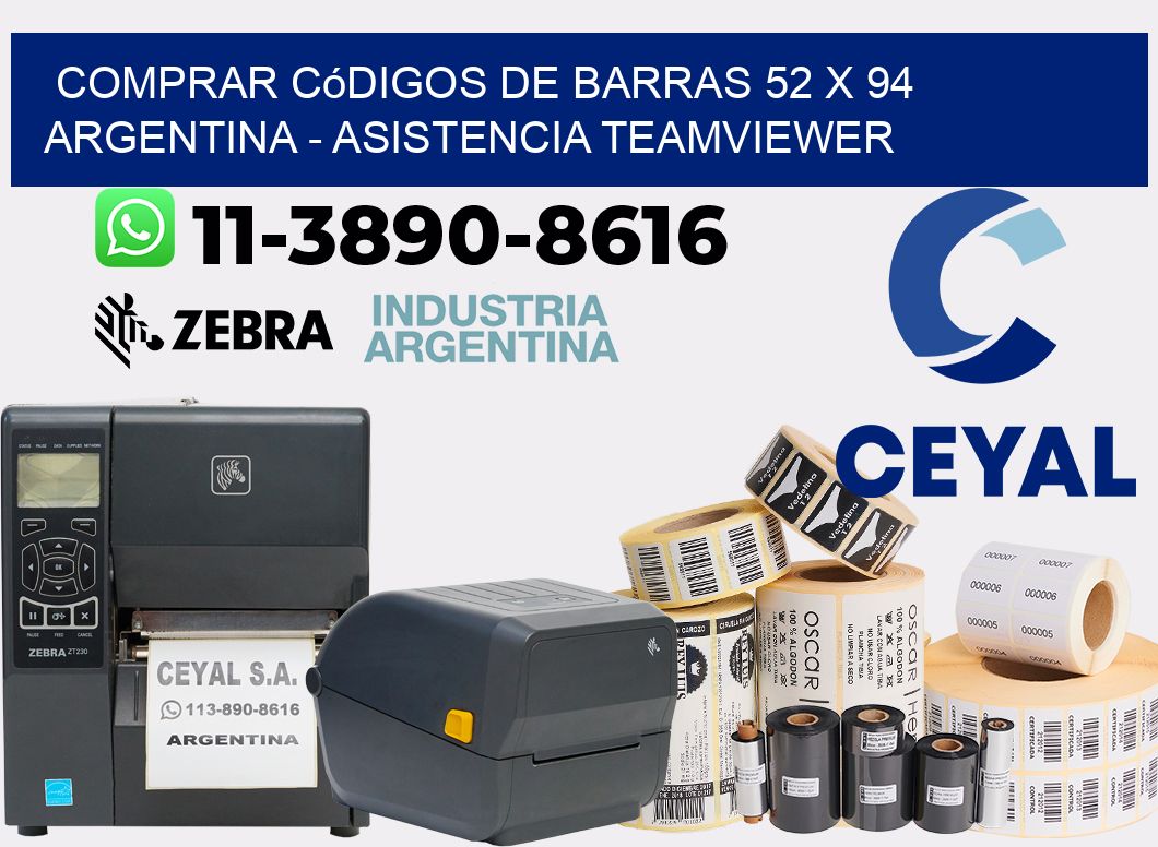 Comprar códigos de barras 52 x 94 argentina - asistencia teamviewer