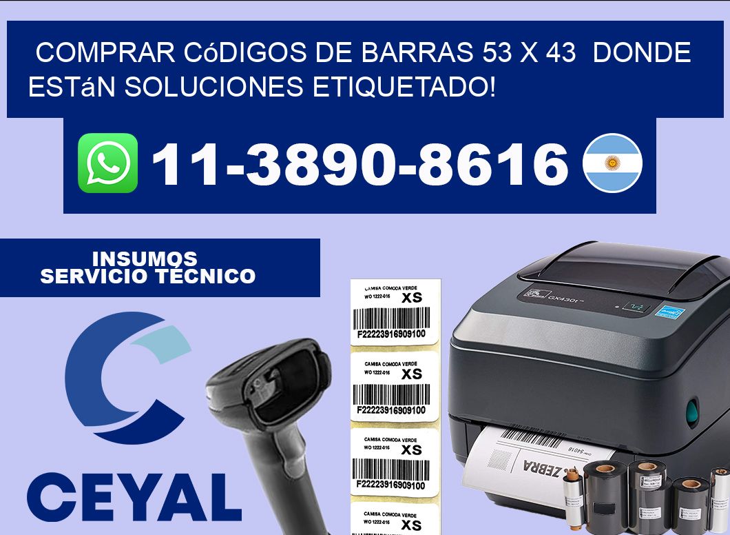 Comprar códigos de barras 53 x 43  donde están soluciones etiquetado!