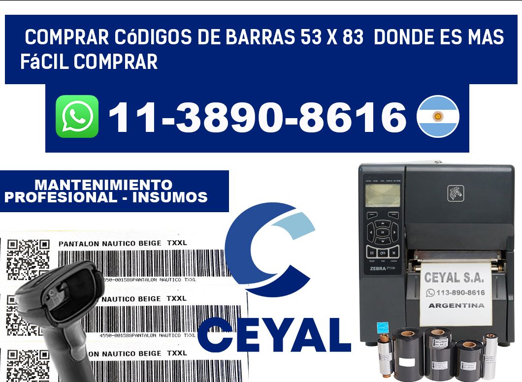 Comprar códigos de barras 53 x 83  Donde es mas fácil comprar