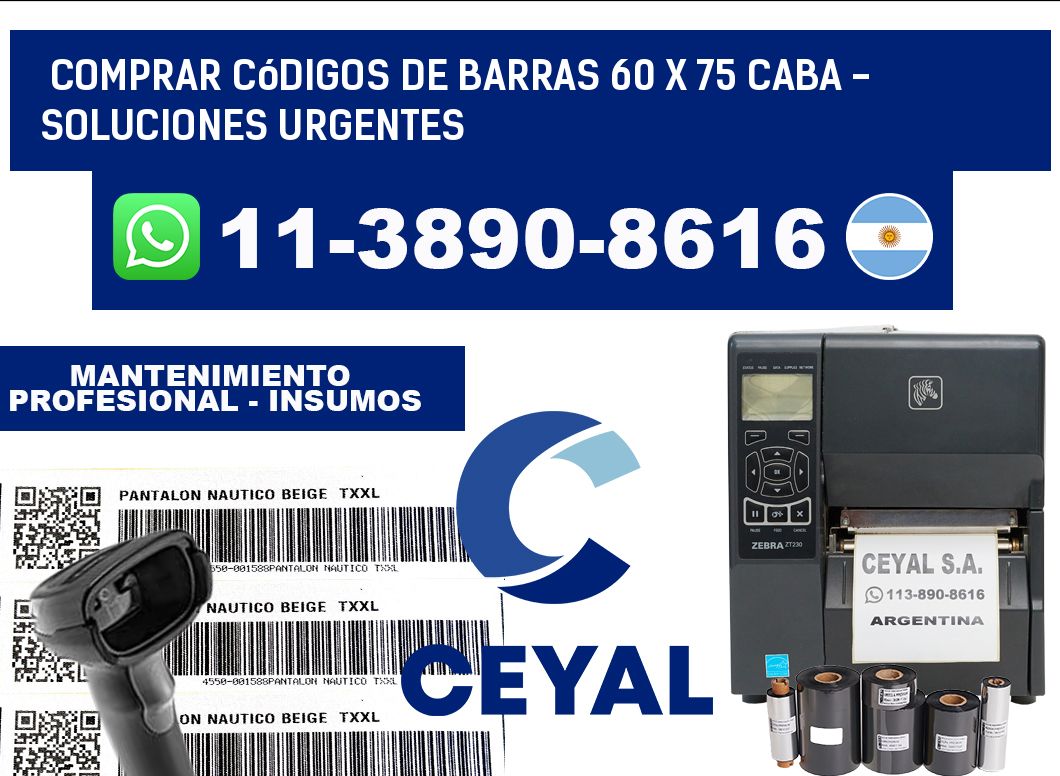 Comprar códigos de barras 60 x 75 CABA - soluciones urgentes