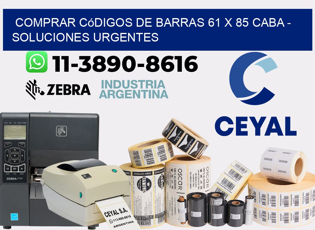 Comprar códigos de barras 61 x 85 CABA - soluciones urgentes