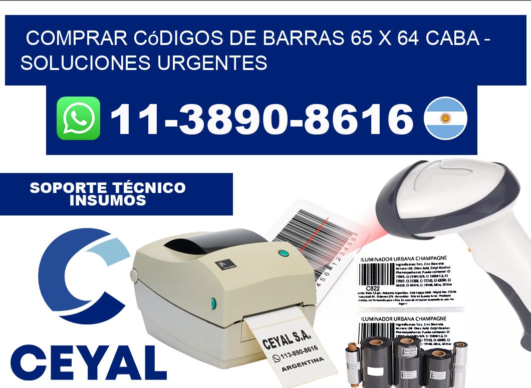 Comprar códigos de barras 65 x 64 CABA - soluciones urgentes