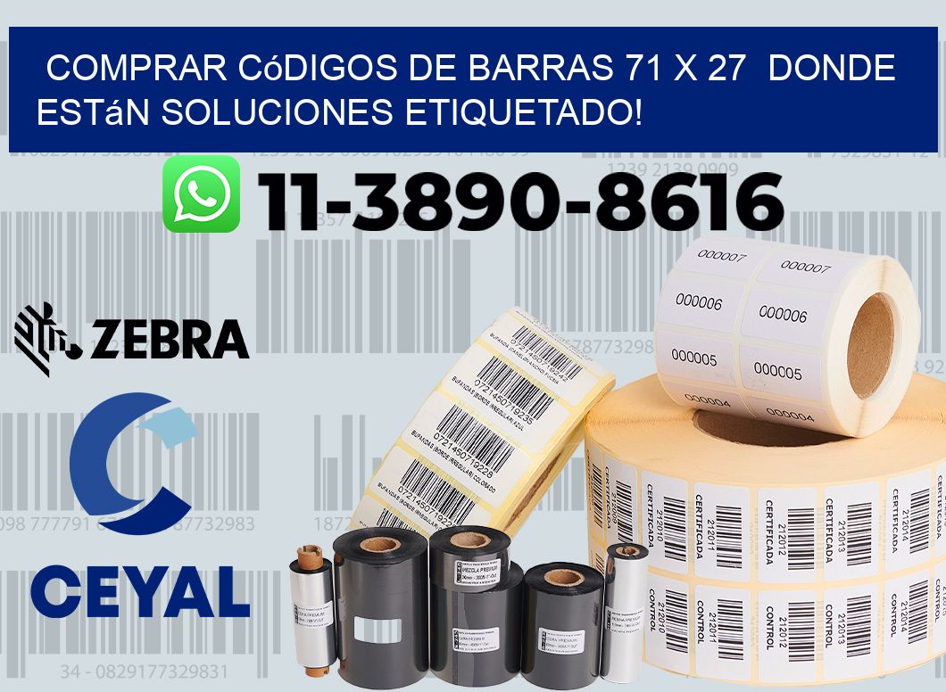 Comprar códigos de barras 71 x 27  donde están soluciones etiquetado!