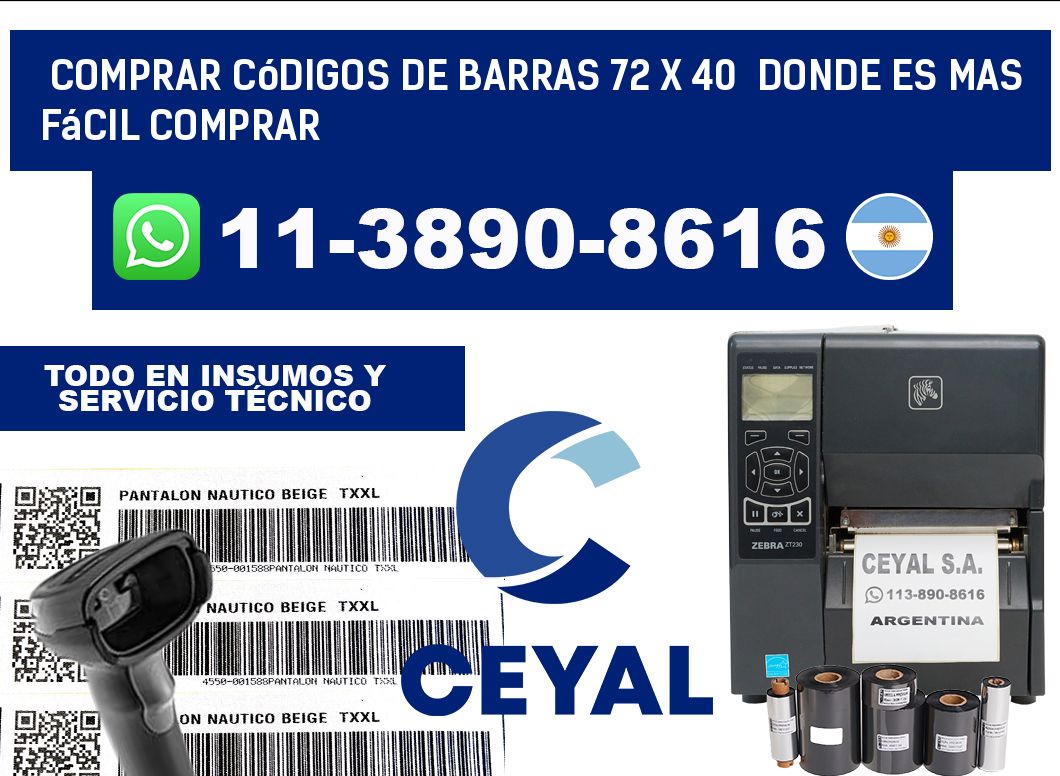 Comprar códigos de barras 72 x 40  Donde es mas fácil comprar