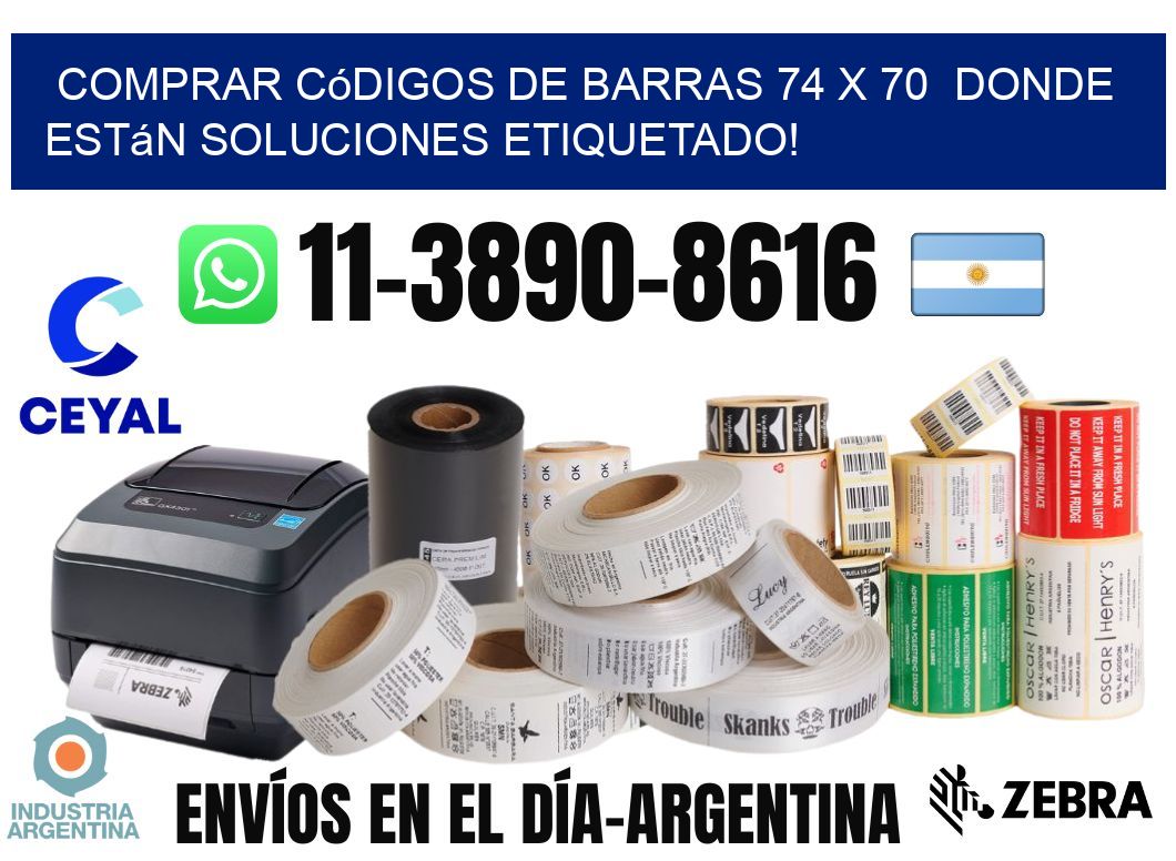 Comprar códigos de barras 74 x 70  donde están soluciones etiquetado!