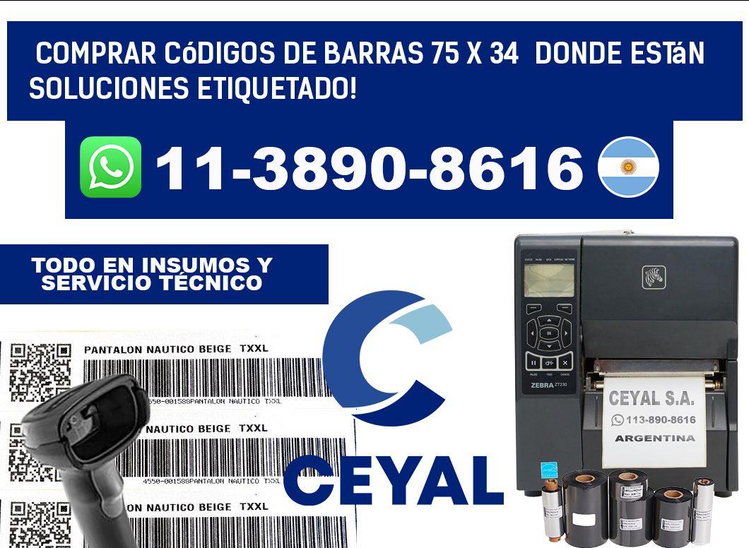 Comprar códigos de barras 75 x 34  donde están soluciones etiquetado!