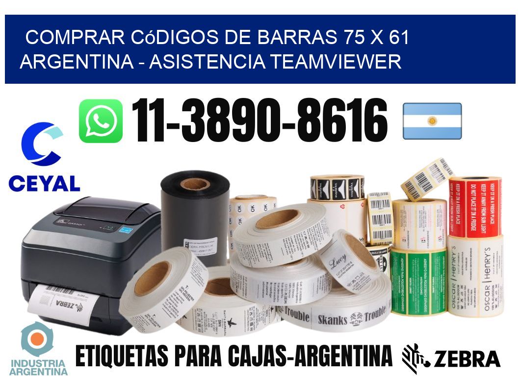 Comprar códigos de barras 75 x 61 argentina - asistencia teamviewer