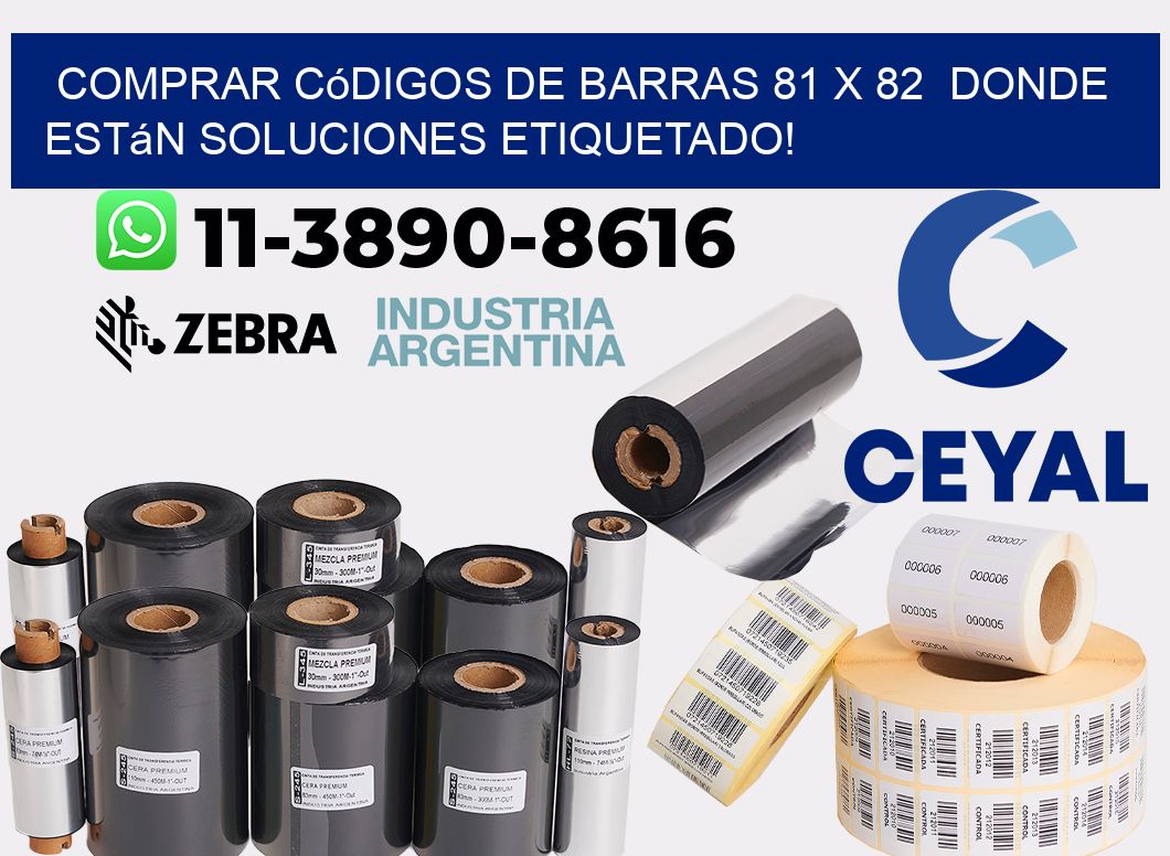 Comprar códigos de barras 81 x 82  donde están soluciones etiquetado!