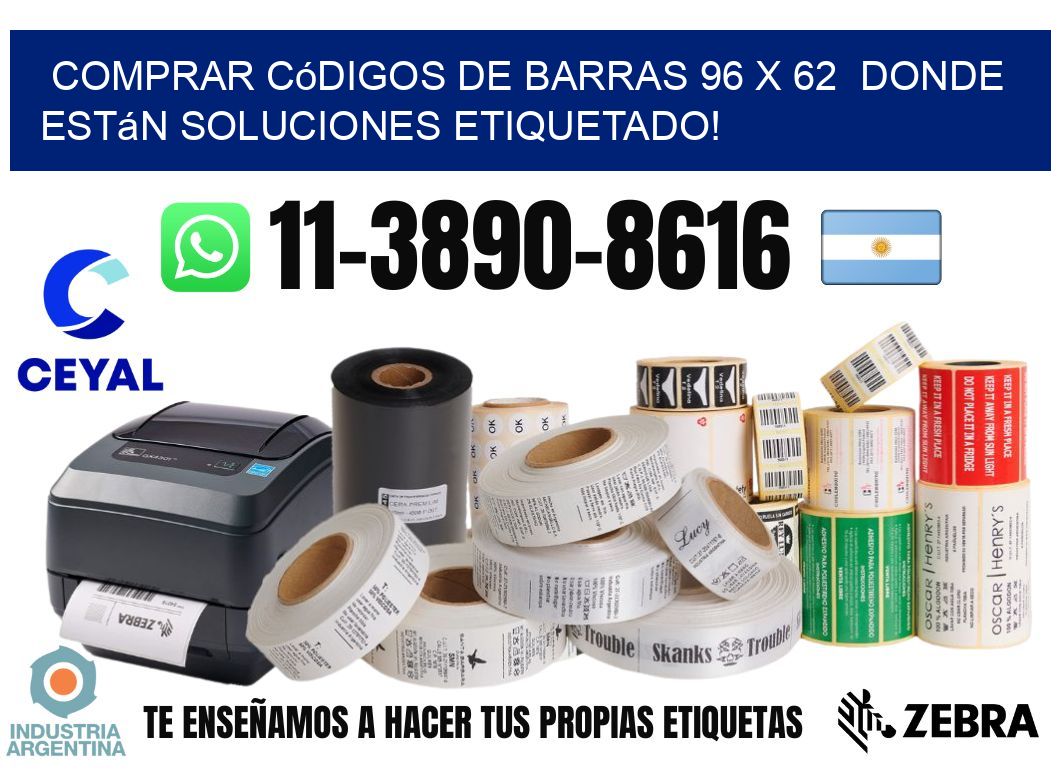 Comprar códigos de barras 96 x 62  donde están soluciones etiquetado!