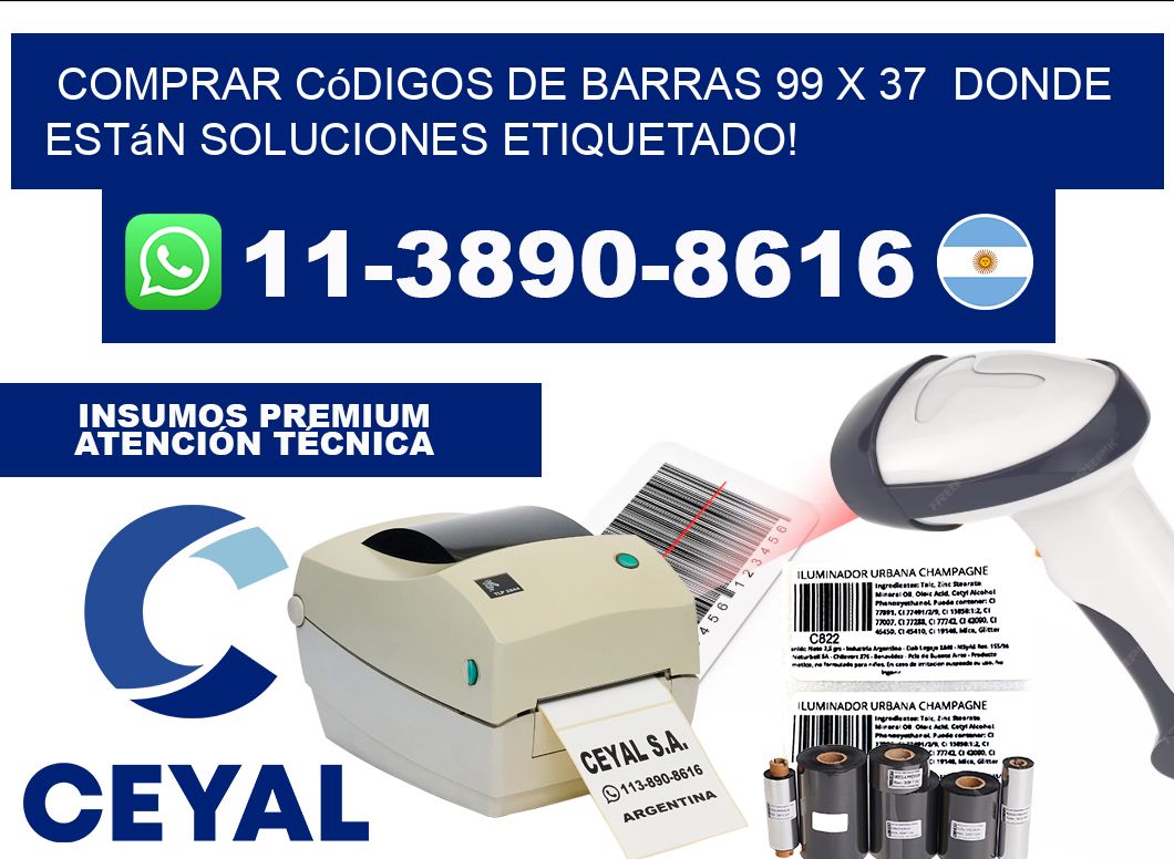 Comprar códigos de barras 99 x 37  donde están soluciones etiquetado!