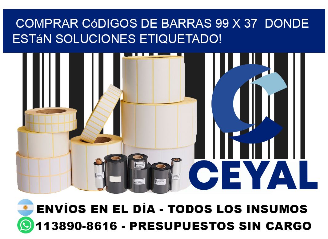 Comprar códigos de barras 99 x 37  donde están soluciones etiquetado!