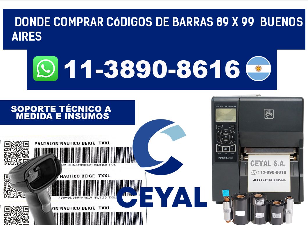 Donde Comprar códigos de barras 89 x 99 Buenos Aires