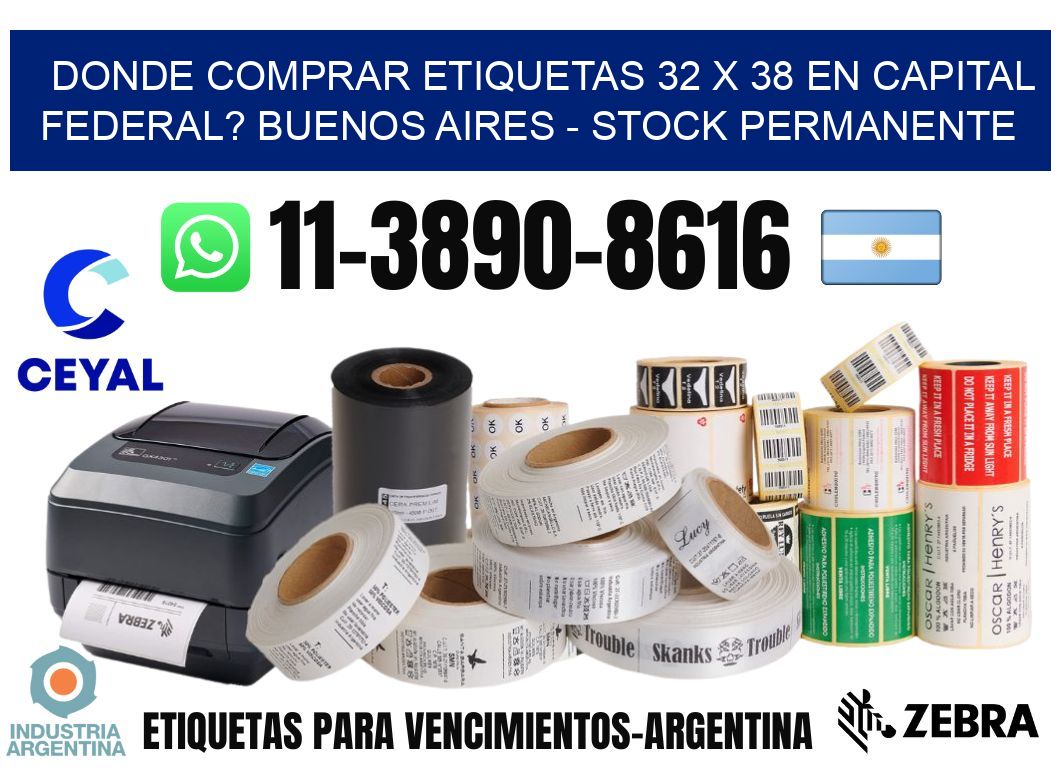 Donde Comprar etiquetas 32 x 38 en CAPITAL FEDERAL? Buenos Aires - Stock permanente