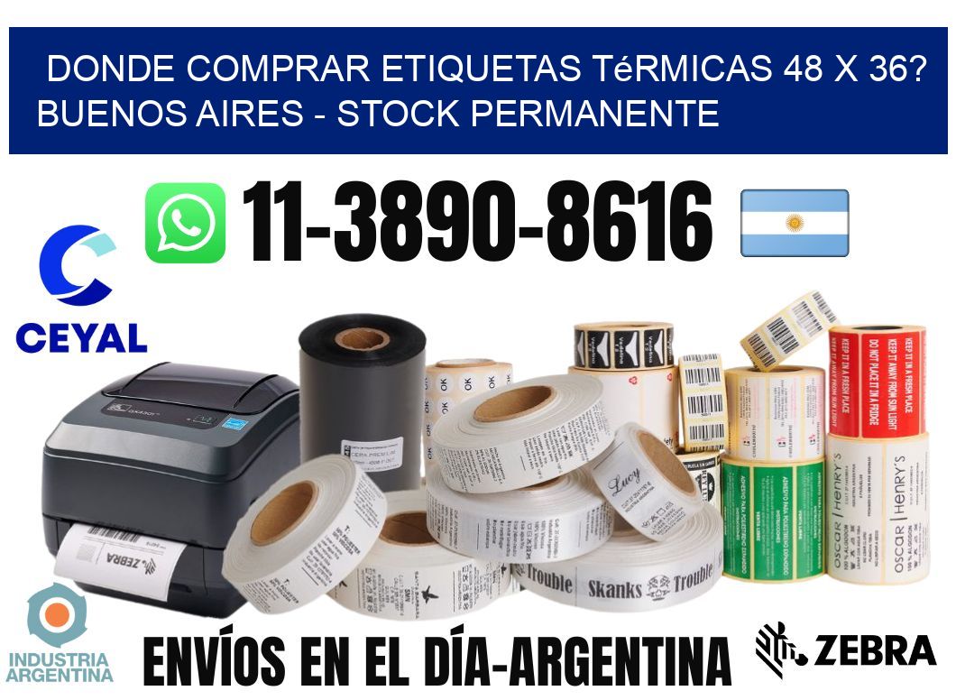 Donde Comprar etiquetas térmicas 48 x 36? Buenos Aires - Stock permanente