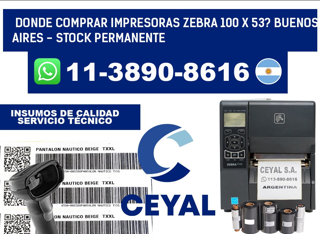 Donde Comprar impresoras zebra 100 x 53? Buenos Aires - Stock permanente