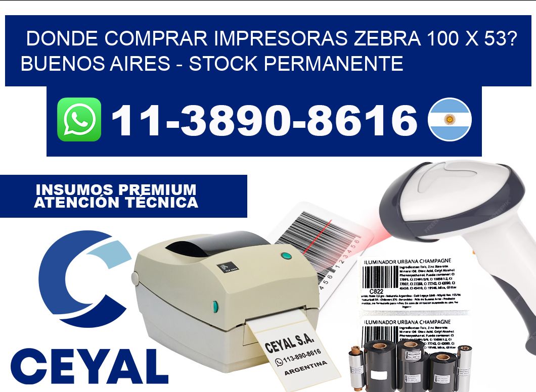 Donde Comprar impresoras zebra 100 x 53? Buenos Aires - Stock permanente