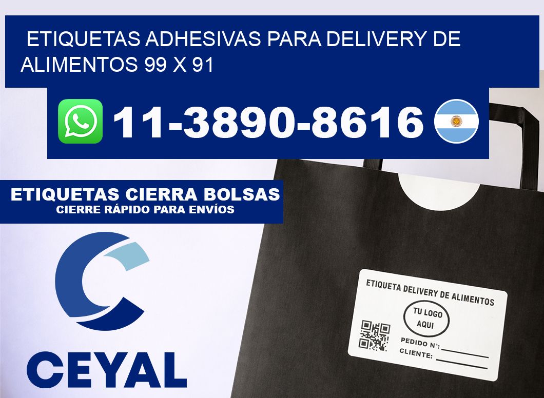 ETIQUETAS ADHESIVAS PARA DELIVERY DE ALIMENTOS 99 x 91