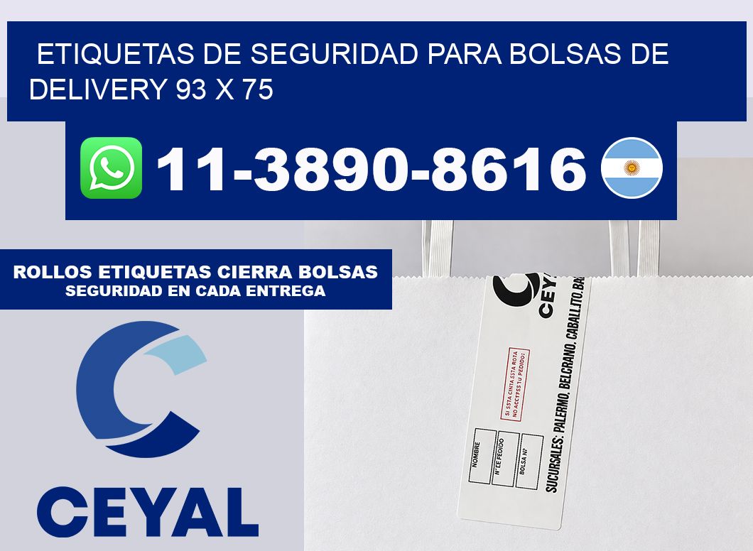 ETIQUETAS DE SEGURIDAD PARA BOLSAS DE DELIVERY 93 x 75