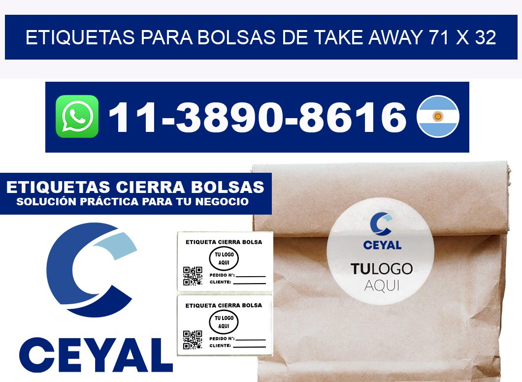 ETIQUETAS PARA BOLSAS DE TAKE AWAY 71 x 32