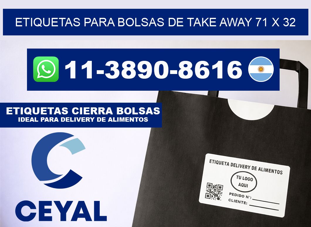 ETIQUETAS PARA BOLSAS DE TAKE AWAY 71 x 32