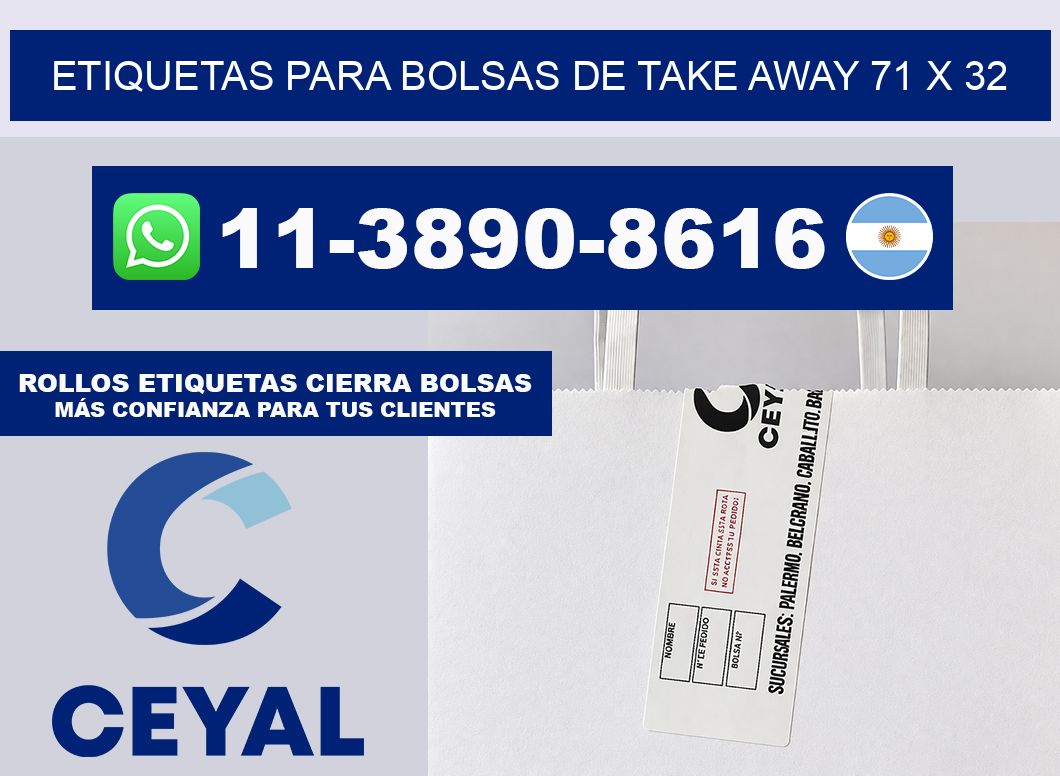 ETIQUETAS PARA BOLSAS DE TAKE AWAY 71 x 32