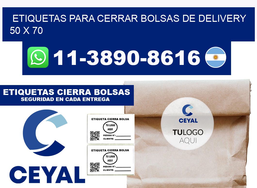 ETIQUETAS PARA CERRAR BOLSAS DE DELIVERY  50 x 70