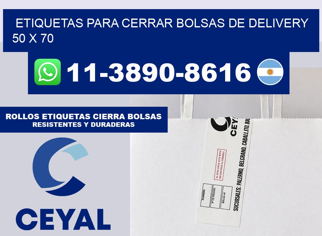 ETIQUETAS PARA CERRAR BOLSAS DE DELIVERY  50 x 70