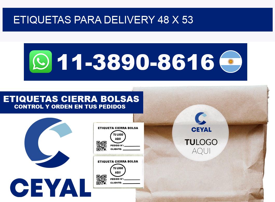 ETIQUETAS PARA DELIVERY 48 x 53