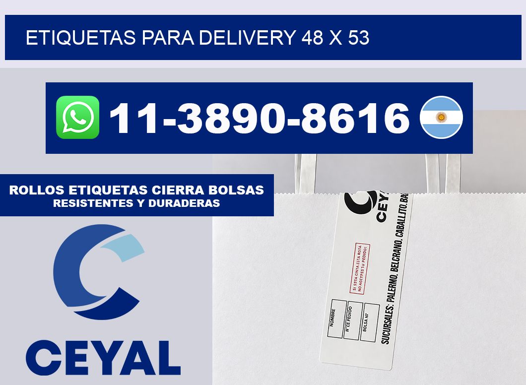 ETIQUETAS PARA DELIVERY 48 x 53