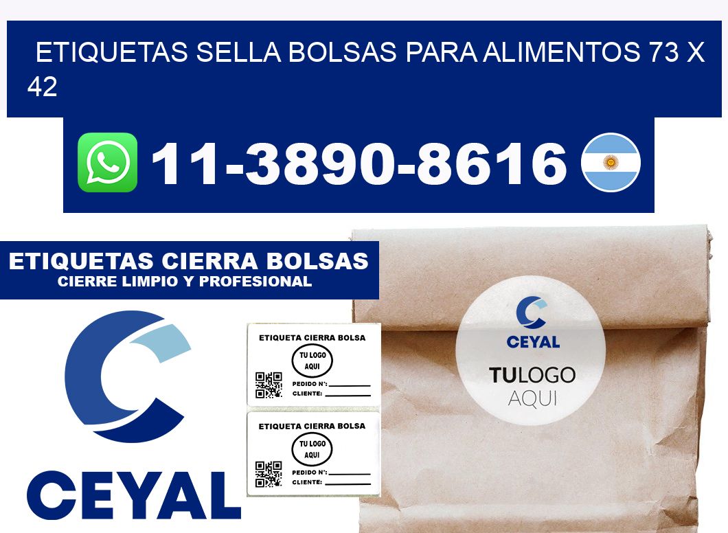 ETIQUETAS SELLA BOLSAS PARA ALIMENTOS 73 x 42