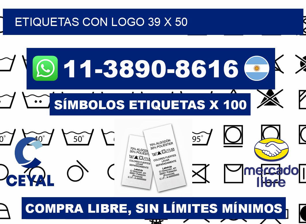 Etiquetas con logo 39 x 50