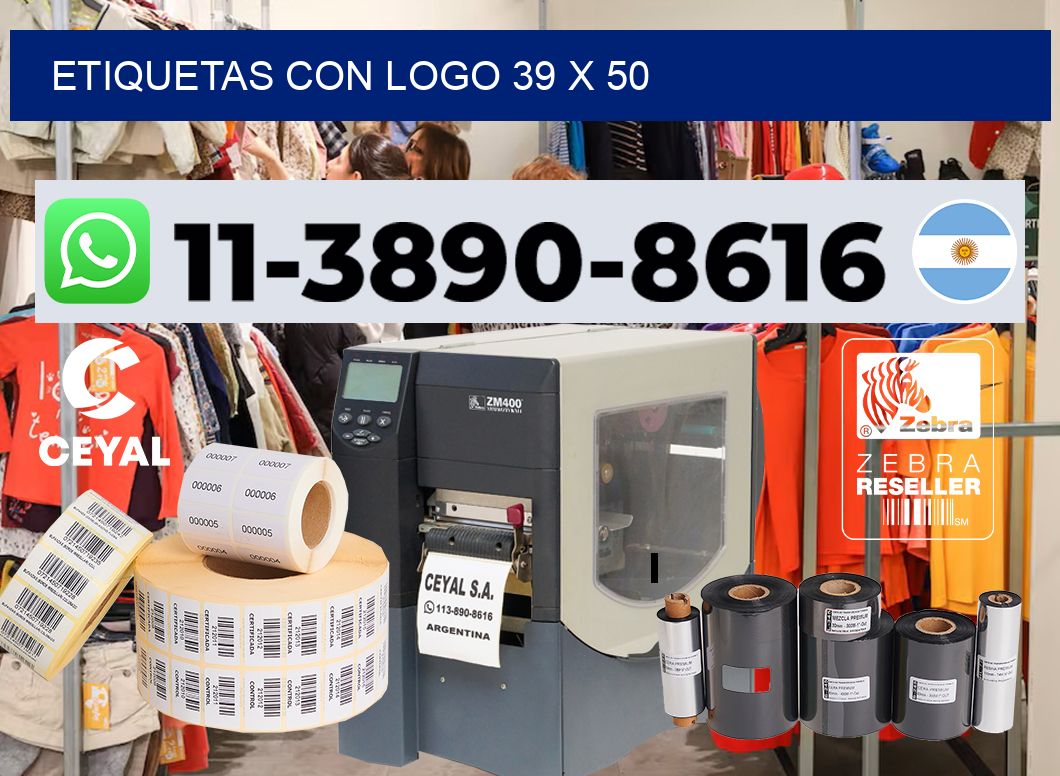 Etiquetas con logo 39 x 50
