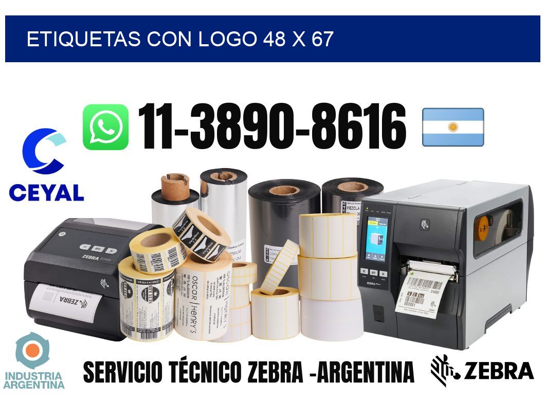 Etiquetas con logo 48 x 67