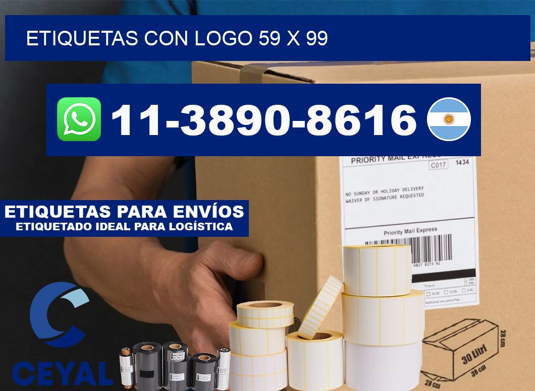 Etiquetas con logo 59 x 99