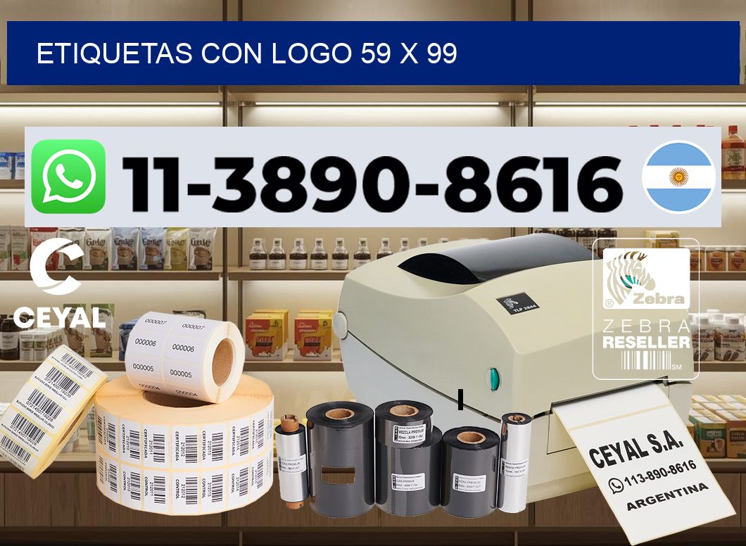 Etiquetas con logo 59 x 99